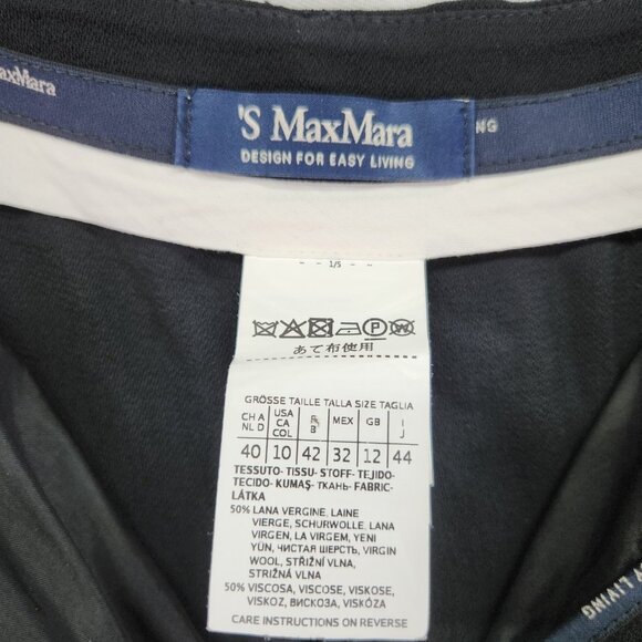 'S Max Mara Virgin Wool Wide Leg Cropped Pants Size 10 Inseam 22” Made in Italy - Picture 7 of 12